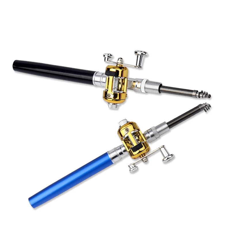 Mini Fishing Rod Pole Pen Shape Folded Fishing Rod With Reel Wheel For Winter Outdoor River Lake Fishing Rod