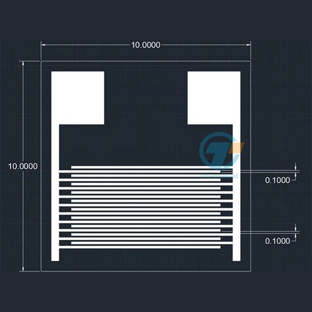 100 um Flexible interdigital electrode polyethylene glycol PET Gold Alternating finger electrode for IDT membrane circuit