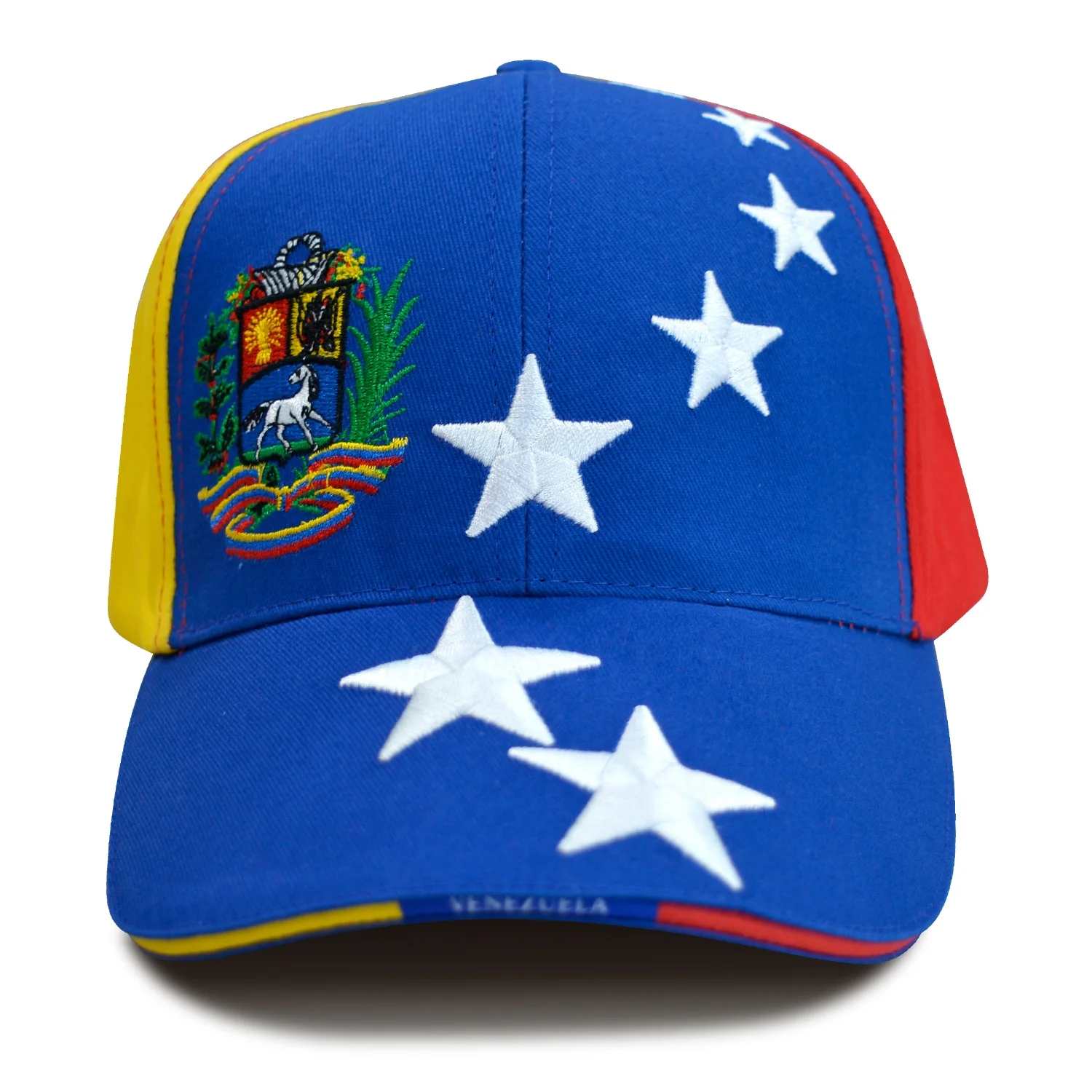 Wholesales 7 Stars Venezuela Caps and Hats Custom Embroidered Baseball Caps 100% Cotton Sports Cap Outdoor Sun Golf Hats