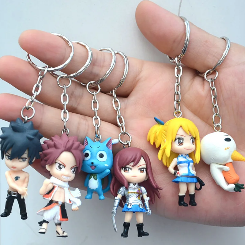 Animation  PVC Fairy Tail Doll Keychain Figure Doll Cartoon Anime  Keychain
