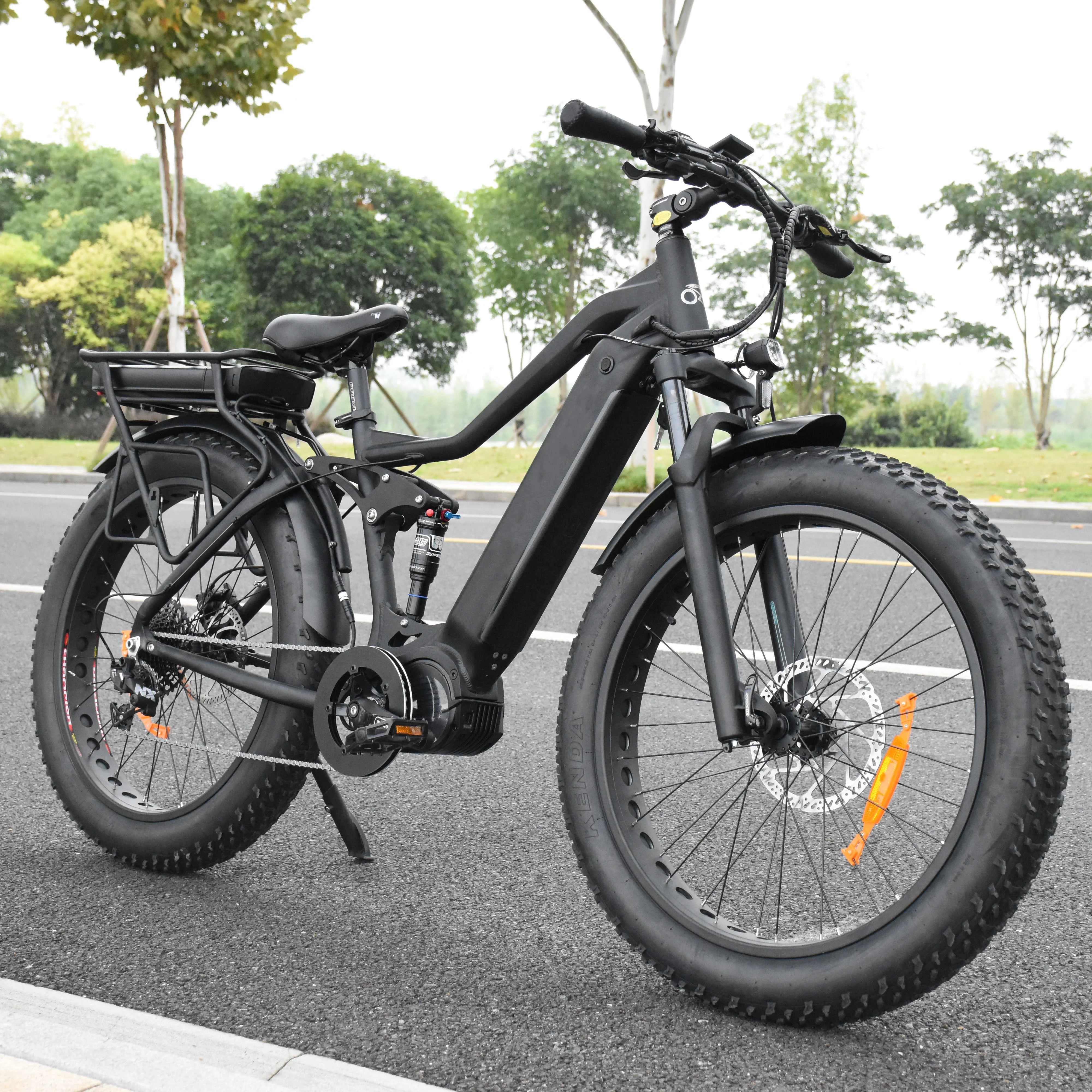Hot sale bafang m620 1000W dual battery electric fat tire mountain bike with basket