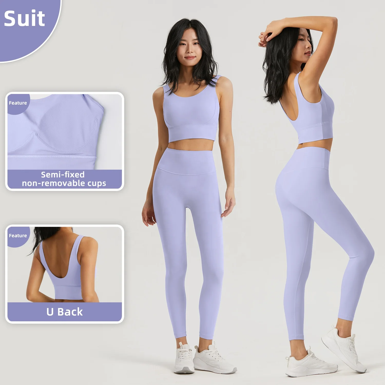 Wide Straps Backless Crop Sports Bras Custom Logo Blank High Impact Yoga Tank Tops