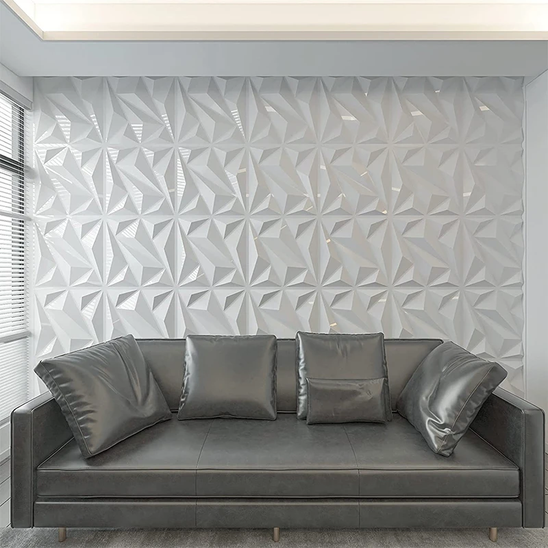 Interior beautiful decoration black diamond pvc 3d wall panels 50*50cm and ceiling panel