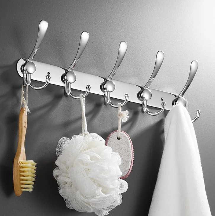 Wholesale bathroom kitchen wall coat rack stainless steel wall mounted coat rack hanger hook