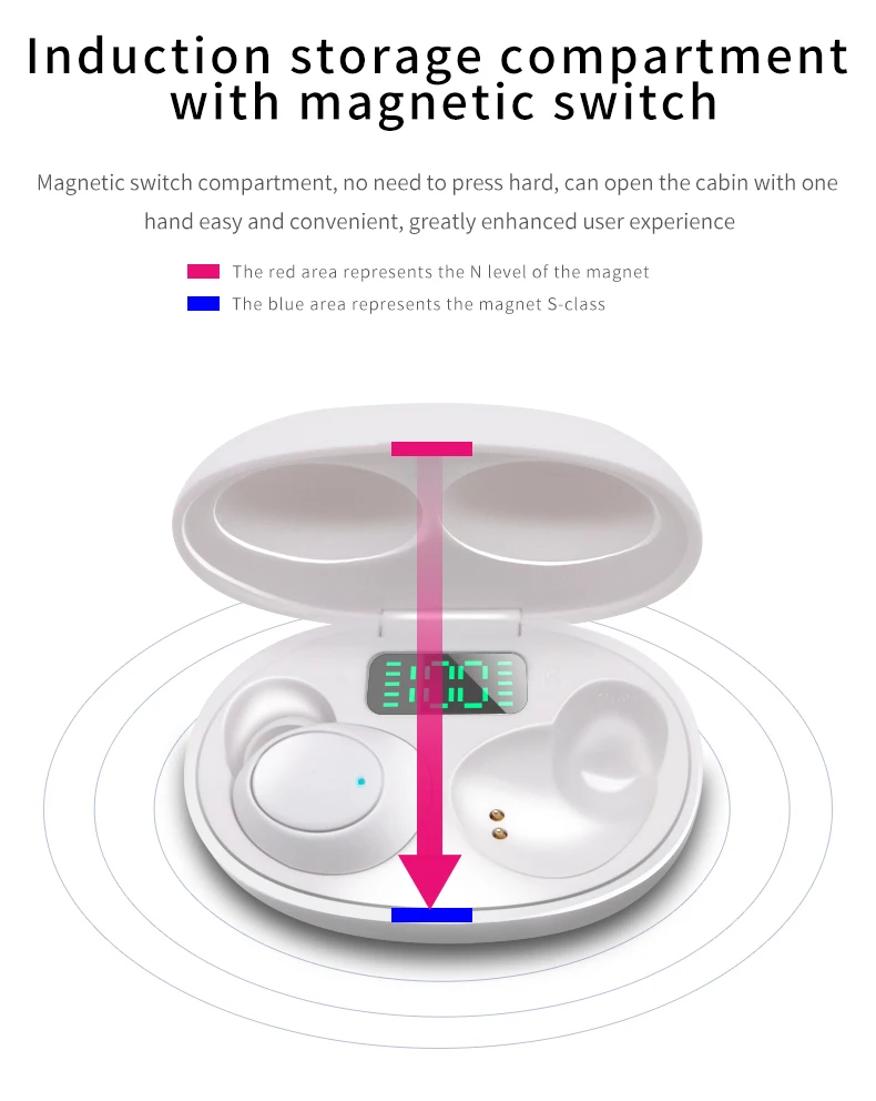 TWS J2 Real wireless earbuds with Charger Box from Manufacturer Shenzhen Compro Produce bt5.0 LED digital display headset