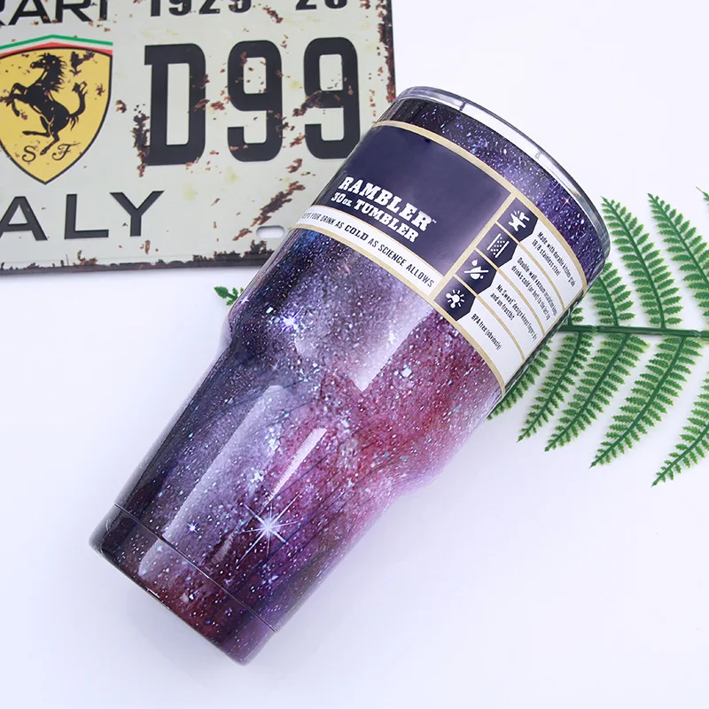 Custom Logo Vacuum Stainless Steel 30oz Car Water Bottle Coffee Iced Cup For Business