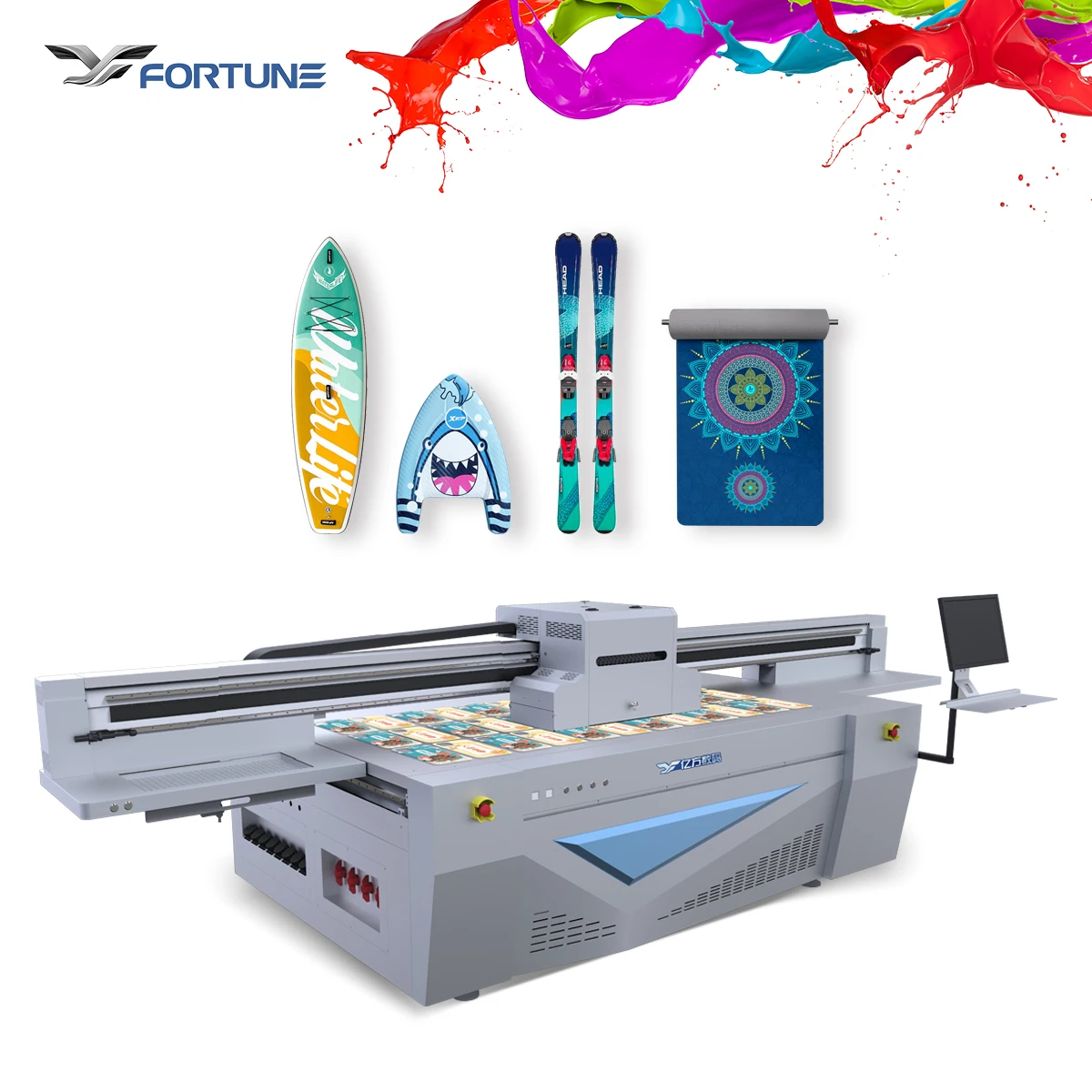 Large format UV Machine with Ricoh Gen 5 head uv printing 2513 UV Flatbed Printer for Glass 3C Product
