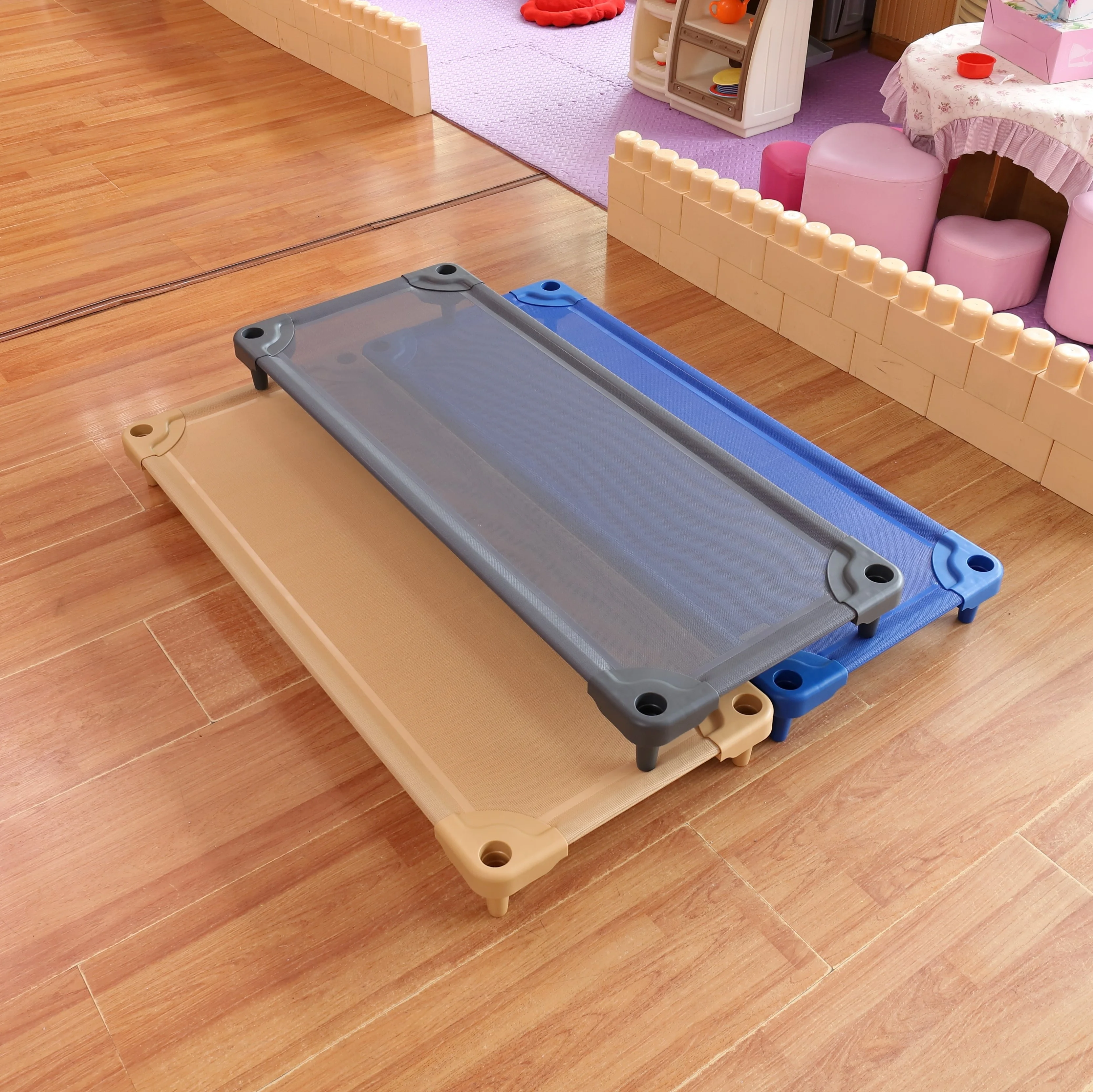 Children Bed For Kindergarten Injection Nursery Stackable Plastic Preschool Kids Modern Furniture