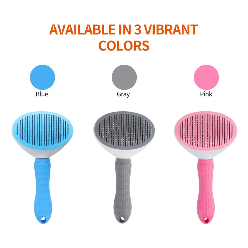 Wholesale Self Cleaning Multifunctional Pet Hair Tick Remover LOGO customization Cat Grooming Brush Dog Massage Shedding Remover