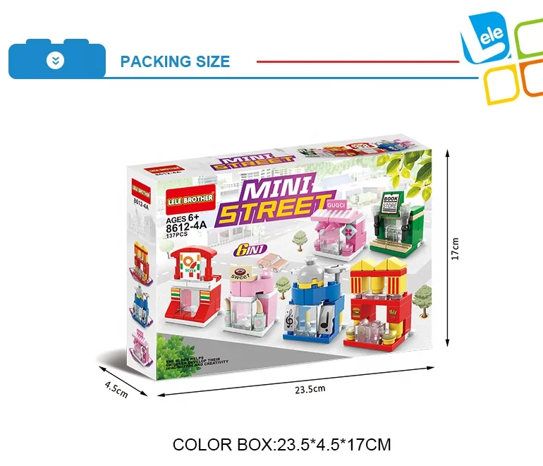 Lele Brother Cheap Gift Toy City Street View Mini Architecture Model Building Blocks