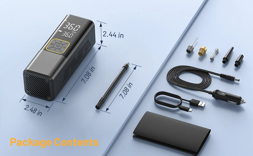 Portable automatic charging and stopping high power digital display measuring press automotive air pump compressor