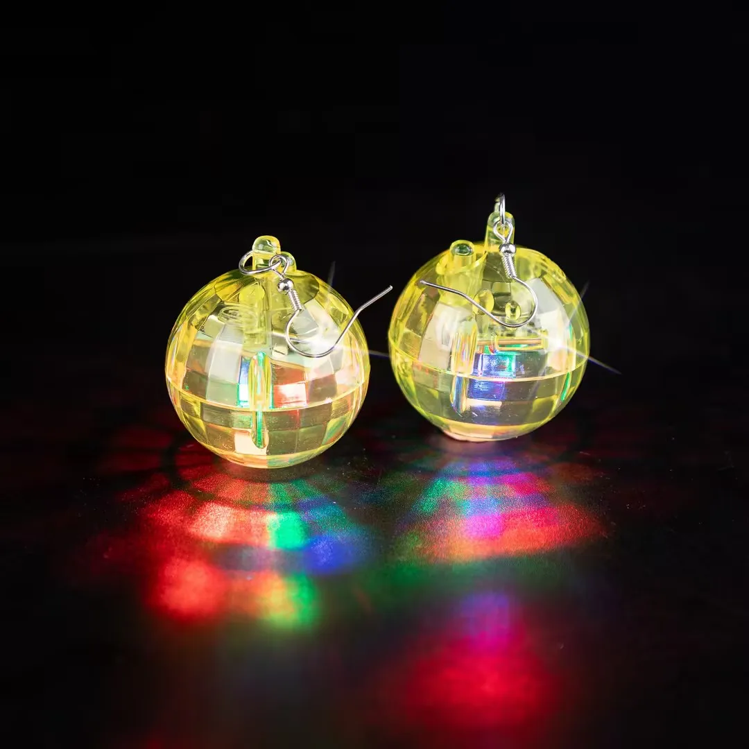 New Led Disco Ball Earrings Disco Club Decorations Disco Accessories Bachelorette Party Favors for Girl Cowboy Party
