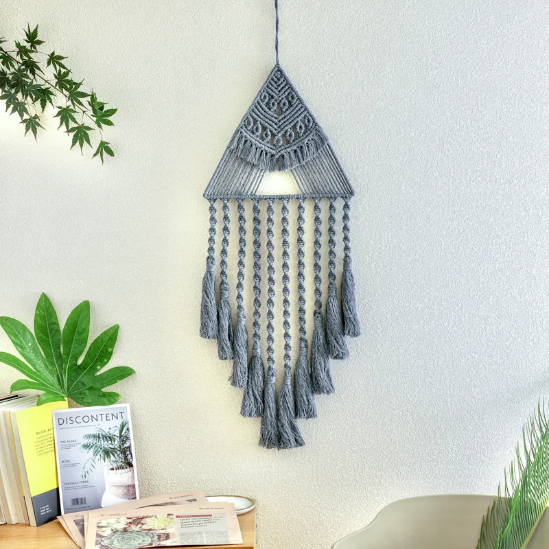 Baby Room Triangle Frame Bohemian Macrame Wall Hanging Handmade Home Decor Dream Catcher