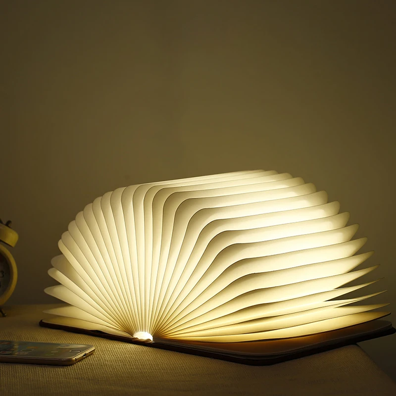 Деревянная подсветка для книги, перезаряжаемая USB домашняя подсветка для книги, светодиодная Складная Ночная подсветка для книги