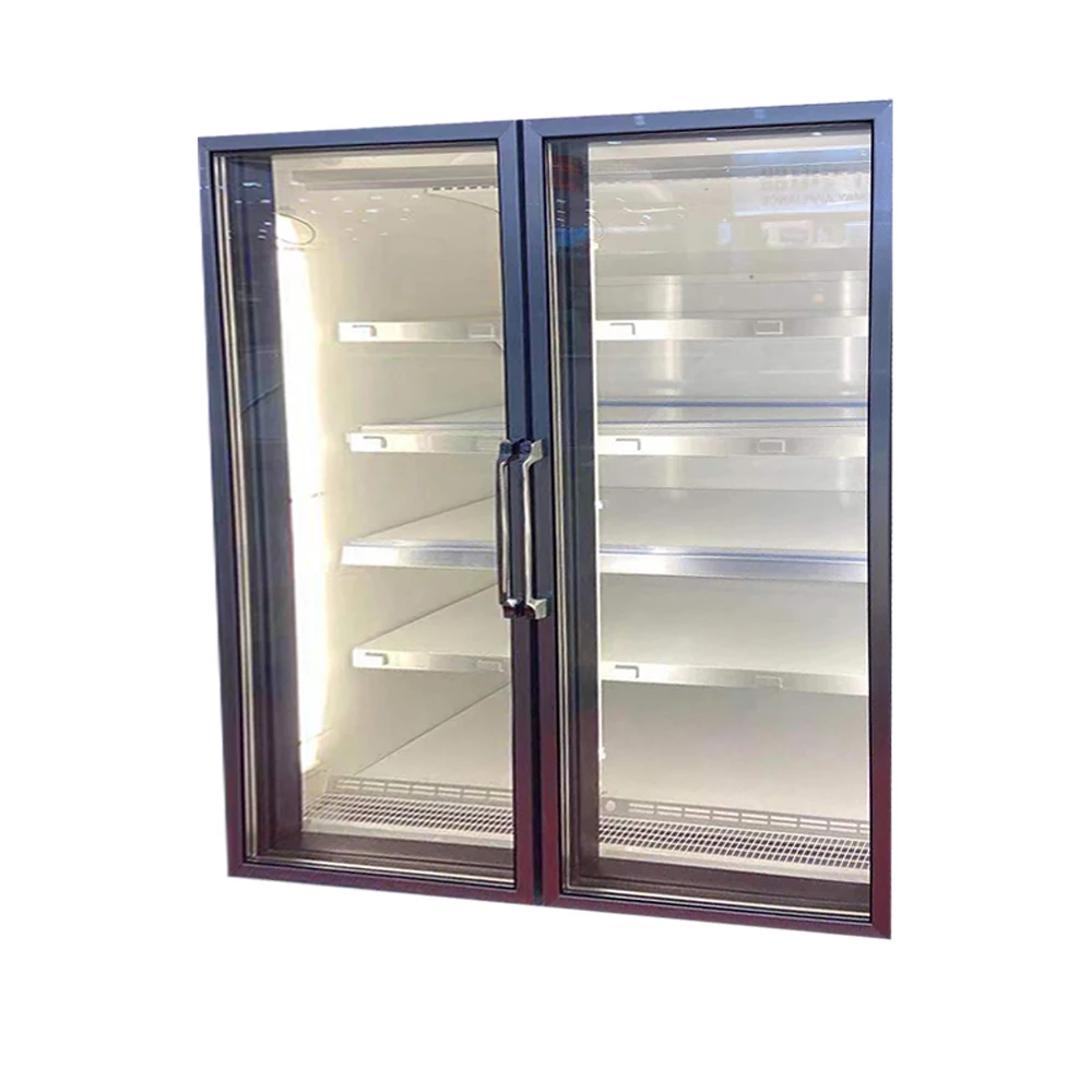 Commercial Refrigeration Walk In Freezer Parts Freezer Glass Door With Led Lights Frame And Gravity Rollers