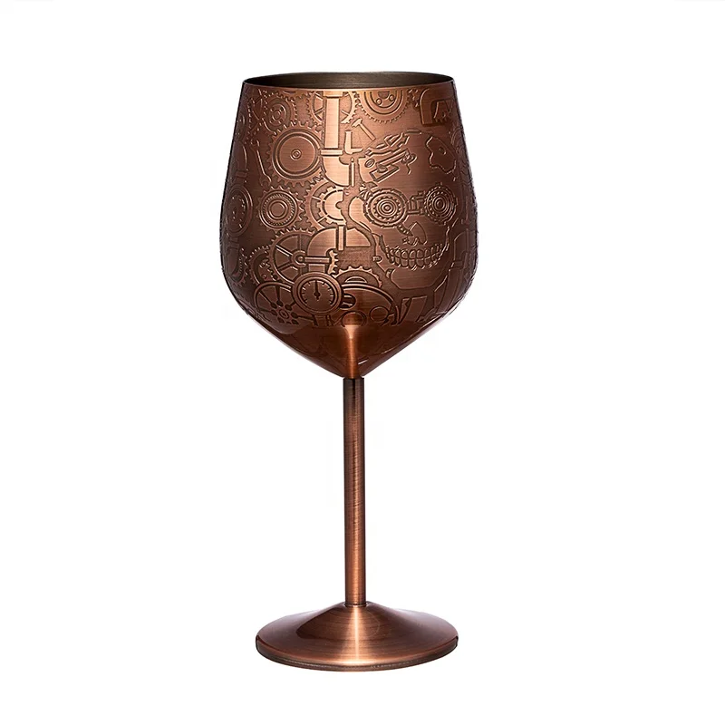 Premium Quality Stainless Steel Wine Glasses Set Metal Wine Glass