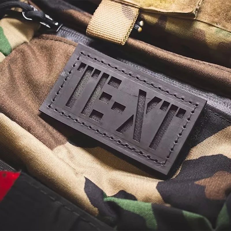 Custom Hollowed Out Camouflage Flag Leather Badge Tactical Patch for Outdoors