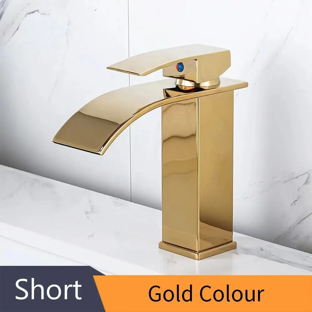 Nordic Style Modern Chrome Gold Waterfall Basin Faucet Cabinet Torneira Banheiro Hot And Cold Water Washbasin Bathroom Faucet