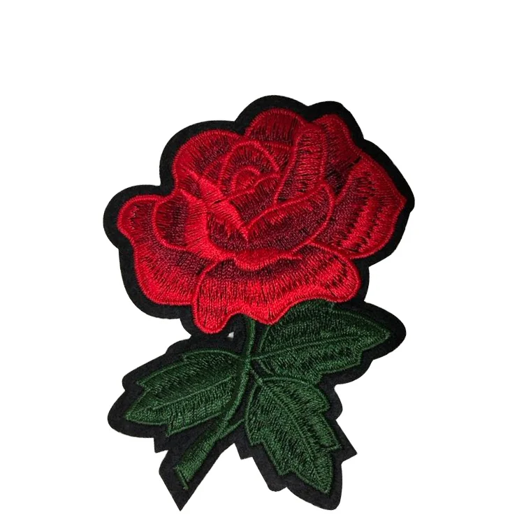 Rose Flower Patches Custom Embroidered Fabric Iron-on/Sew-on Patch Badges, Clothes Dress  Hat Jeans DIY Craft Applique Patches