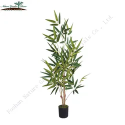 Large Indoor Showroom Artificial Trees Bamboo Leaves Plant