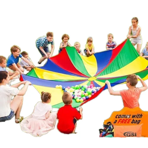 Kids Play Parachute Rainbow Parachute Toy Tent Game for Children Outdoor Playground Activities Toy