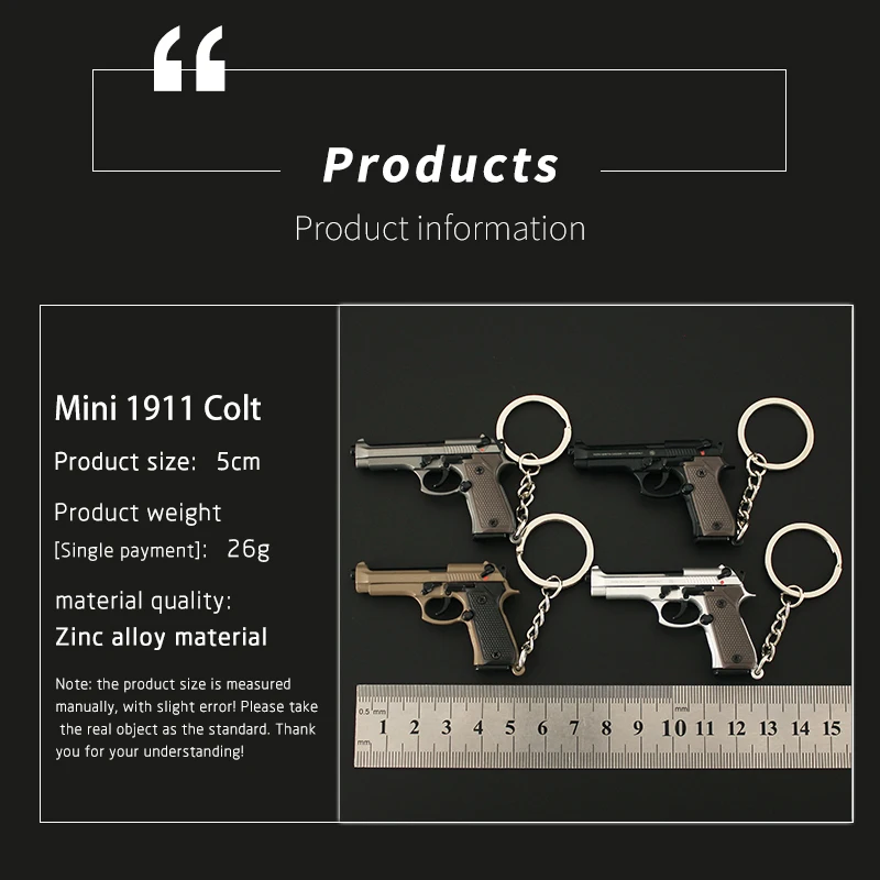 7 см 1/3 модель 1:4 пистолеты BERETTA 92F брелки подарок кулон ювелирные изделия Беретта гель бластер металлические