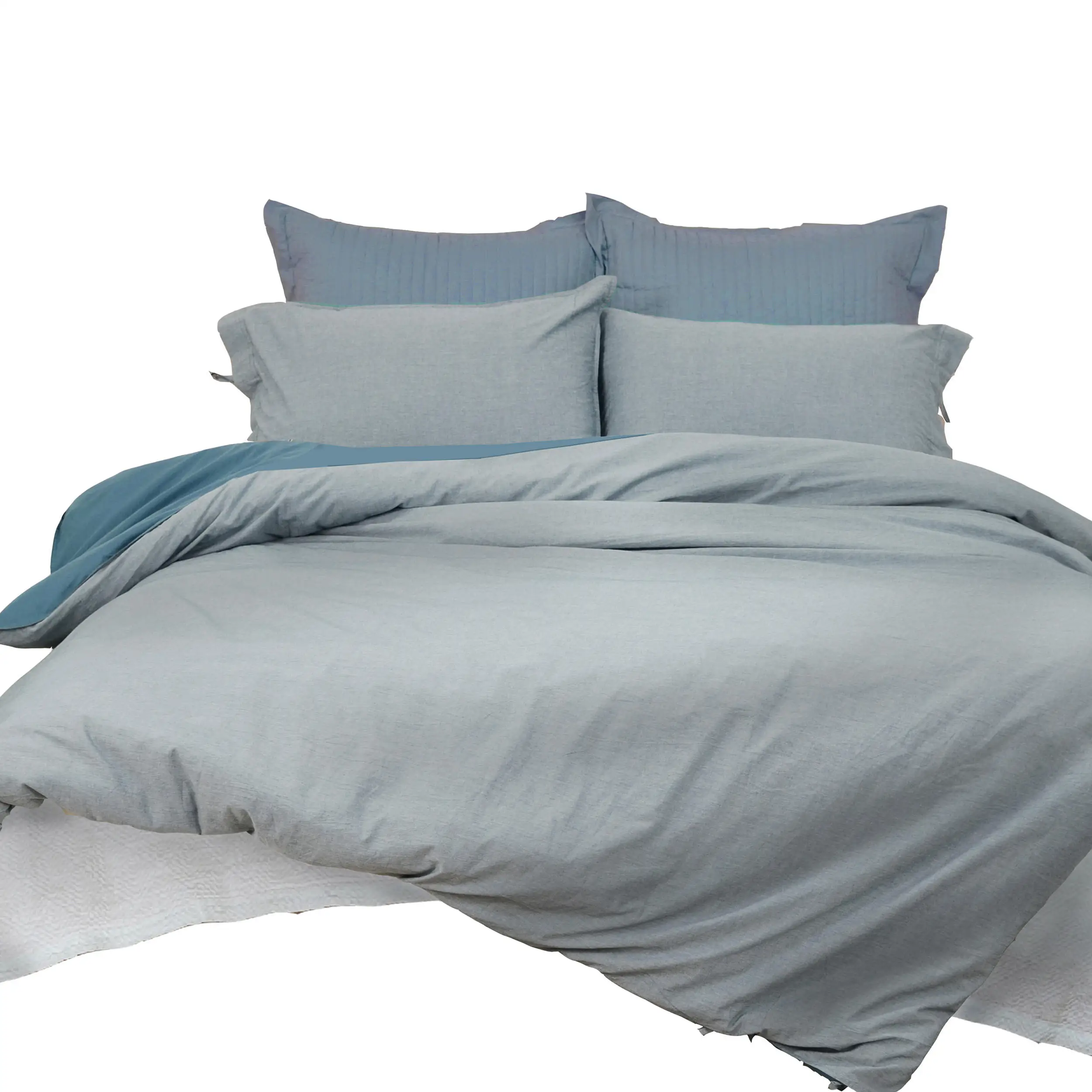 King Size Blue Luxury Duvet Cover Set Four-Piece Blue Bedding Set 100% duvets and bedding sets duvet