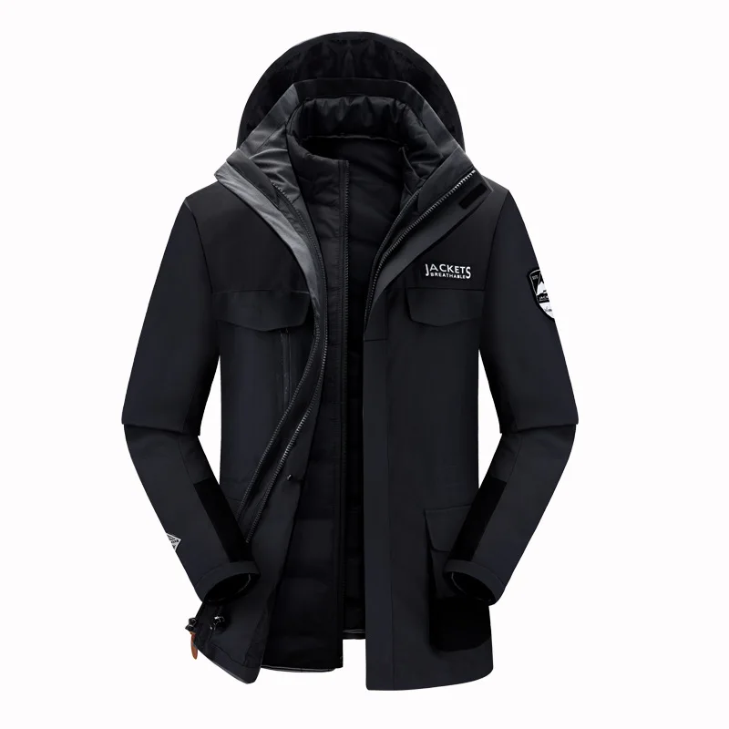 Autumn and winter down liner punching jacket outdoor three-in-one two-piece set of mountaineering cold clothing