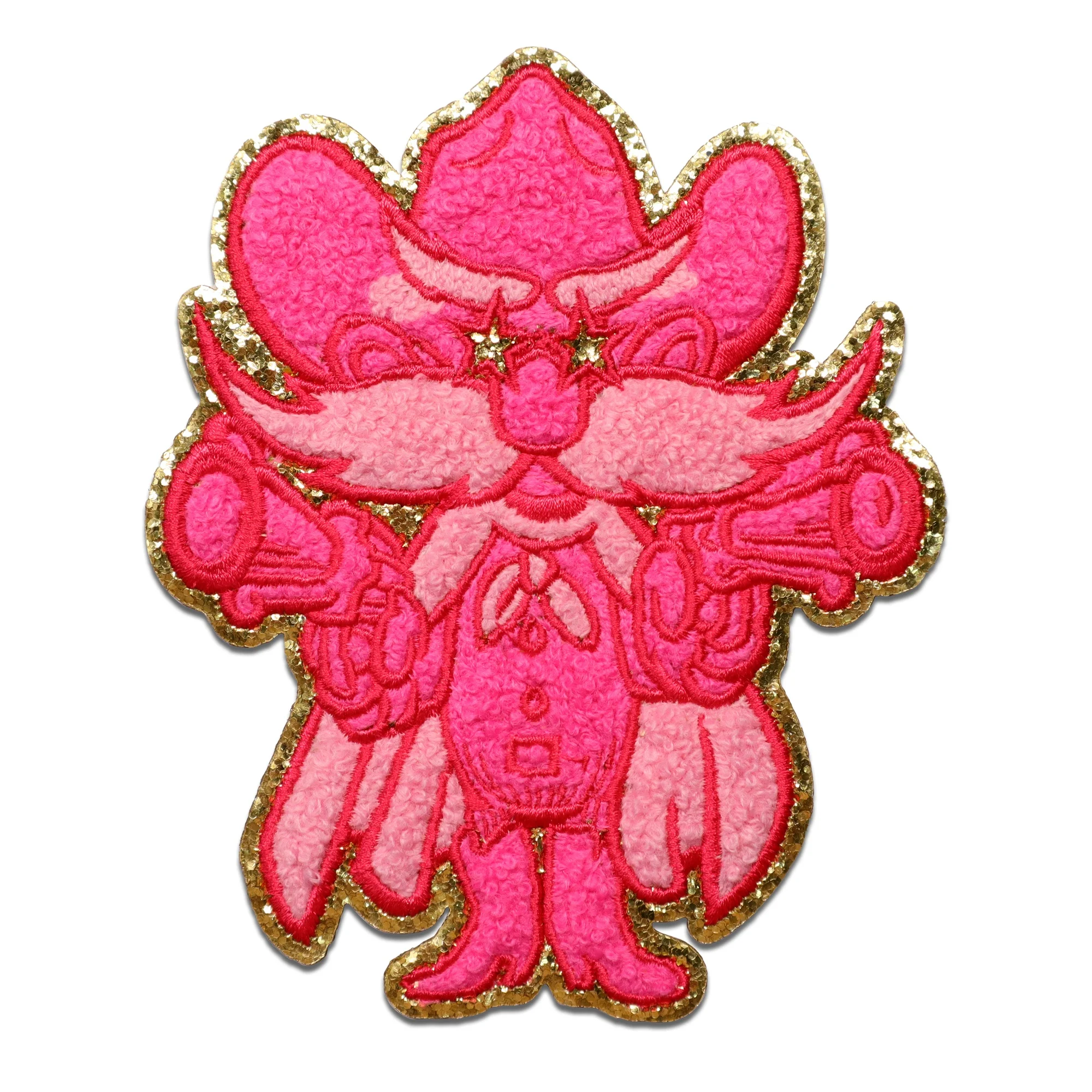 Wholesale Custom Glitter Patches Embroidered Large Logo Design Sew On Embroidery Chenille Patches Iron On