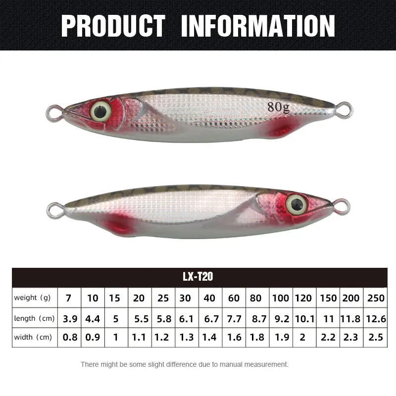 OEM New Super Deep Jig Lure 7g-250g Luminous 60g Jig Lure Pesas De Pescar for Bream and Zander Slow Sinking Fishing Jigging