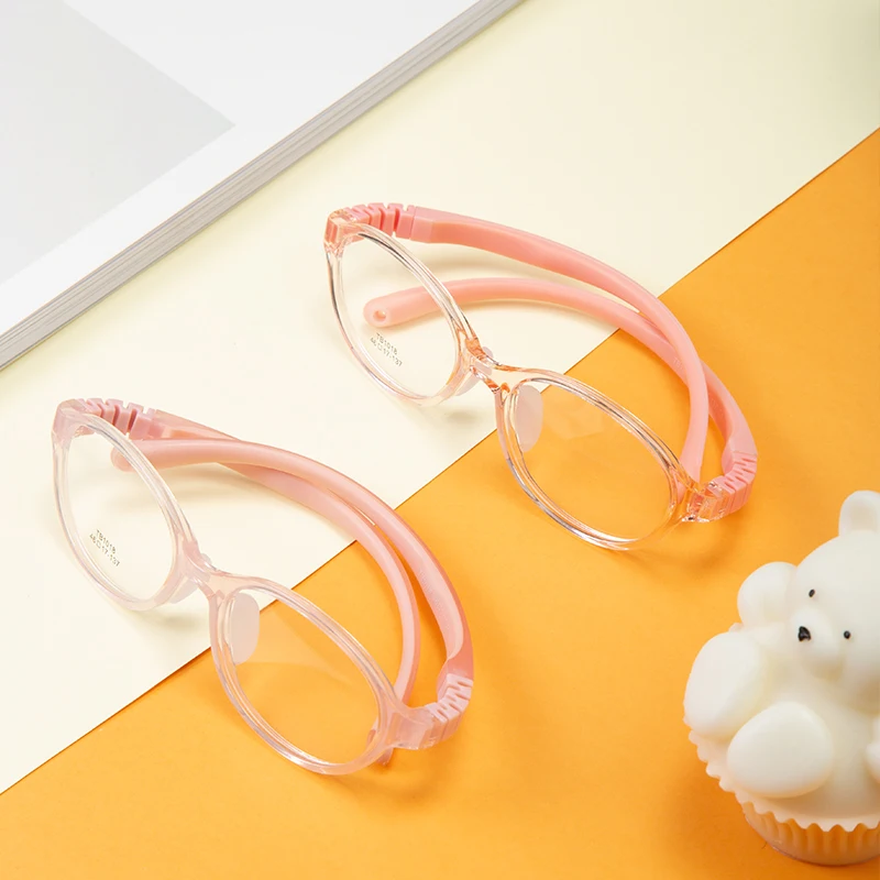 Hot TB series Colorful Flexible Silicone Glasses Frame Classic Kids Round frame Eyewear Custom Optical frame With Elastic Cord