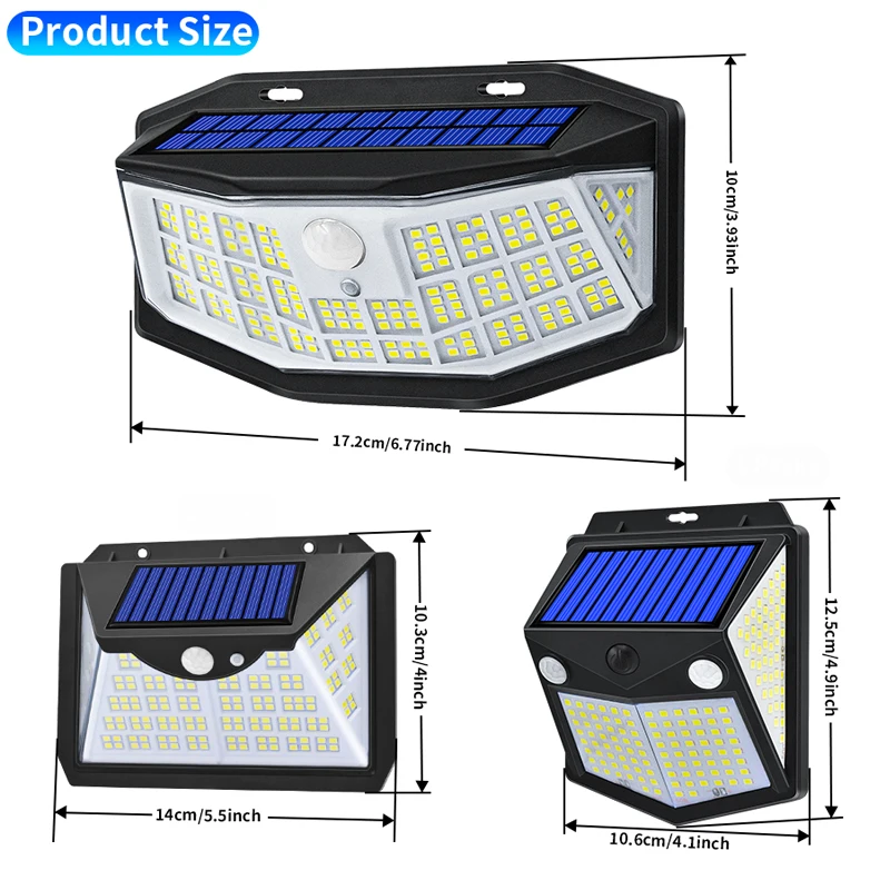 New Solar Lights 194 LED Lights IP65 Waterproof Security Garden Lights
