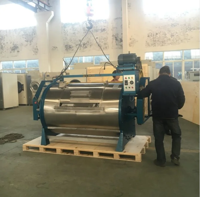 Horizontal industrial washing machine for garment enzyme and stone washing