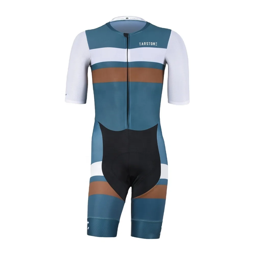 Custom Wholesale Lightweight Pro Team Cycling Triathlon Suit Road Bike Clothing Short Sleeve Cycling Skin Suit