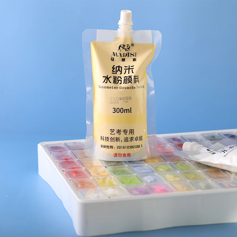 Factory Custom Professional Gouache Paint  300ml 4 Colors Bagged Children Gouache Paint Set