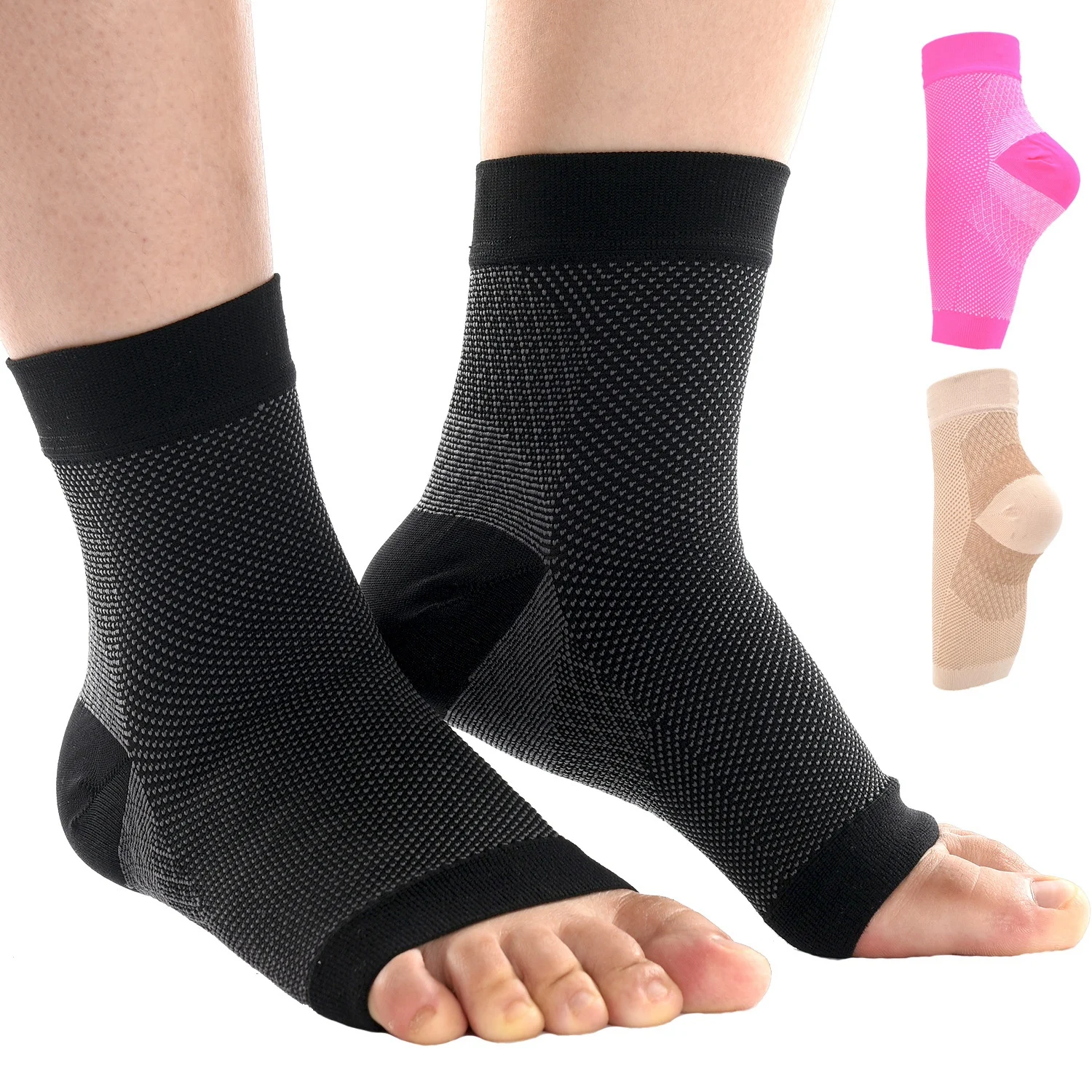 Outdoor Sports Short Boat Socks Foot Sleeve Plantar Nylon Foot Angel Sleeve Open Toe Women Crew Socks Compression Socks For Mens
