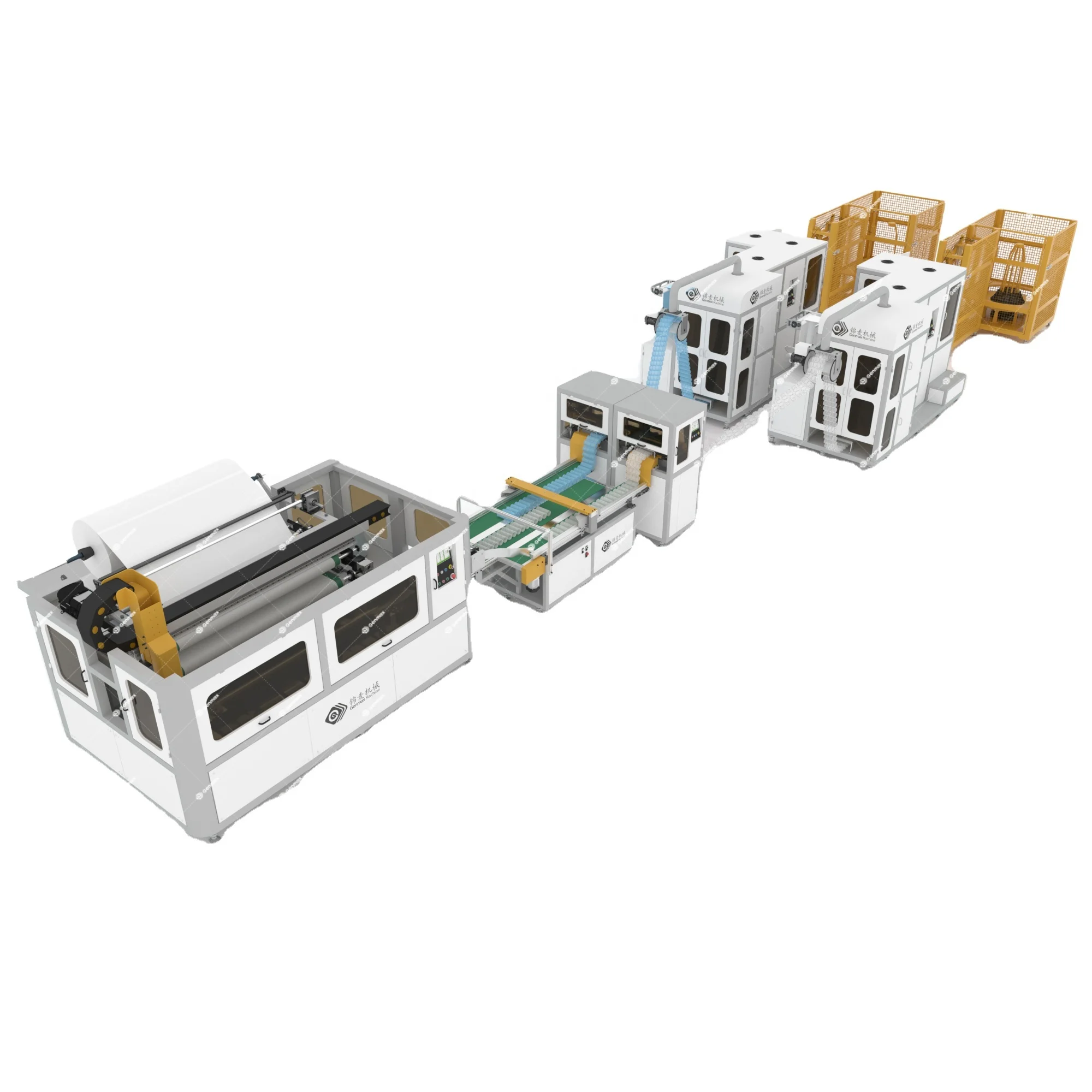 GENMAX Fully Automatic pocket spring production line with two coiling machines MX100-2x1
