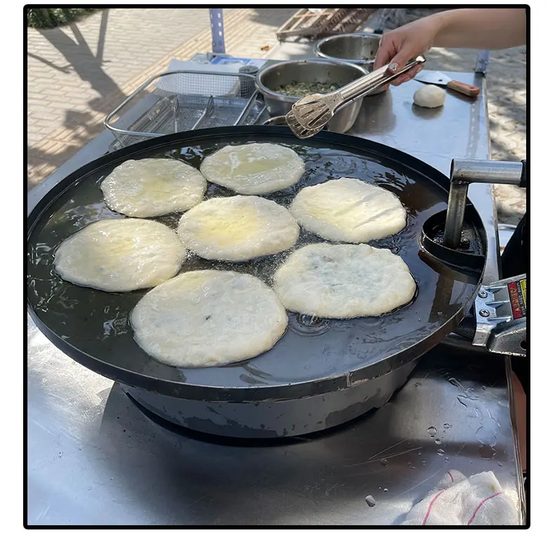 Wrought iron portable frying pan with charcoal basket for outdoor cooking camping hiking picnic