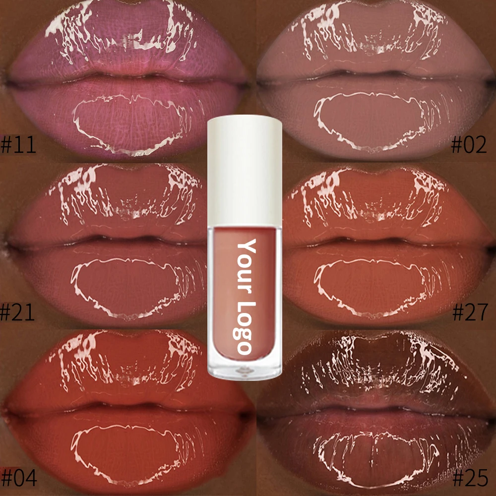 Popular design lip makeup private label lipgloss pigmented custom nude lip gloss