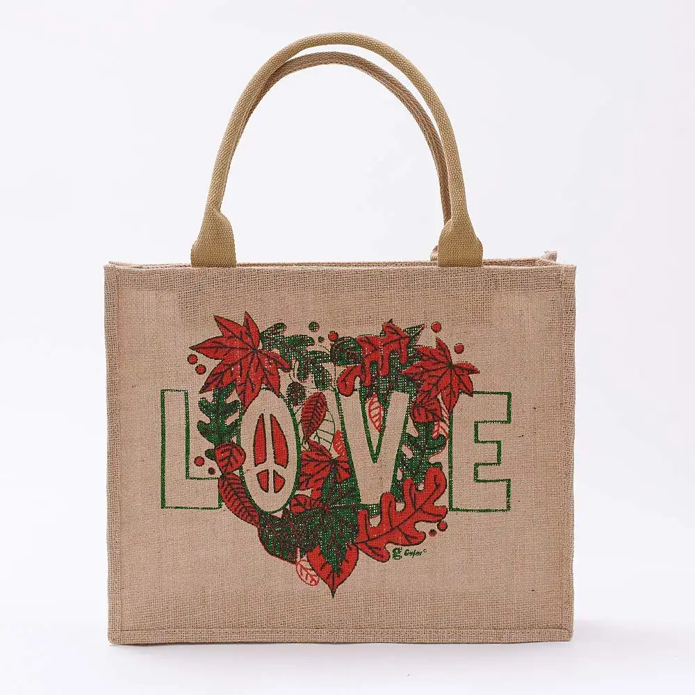 Burlap Drawstring Hemp Tote Bag Small Jute Bag Gift women tote bag