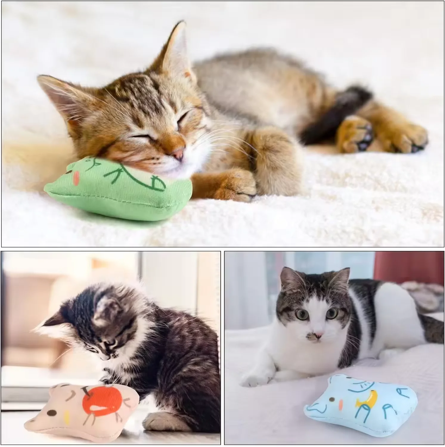 Interactive Teething Kitten Catnip Toy New Animal Cat Plush Toy With Catnip
