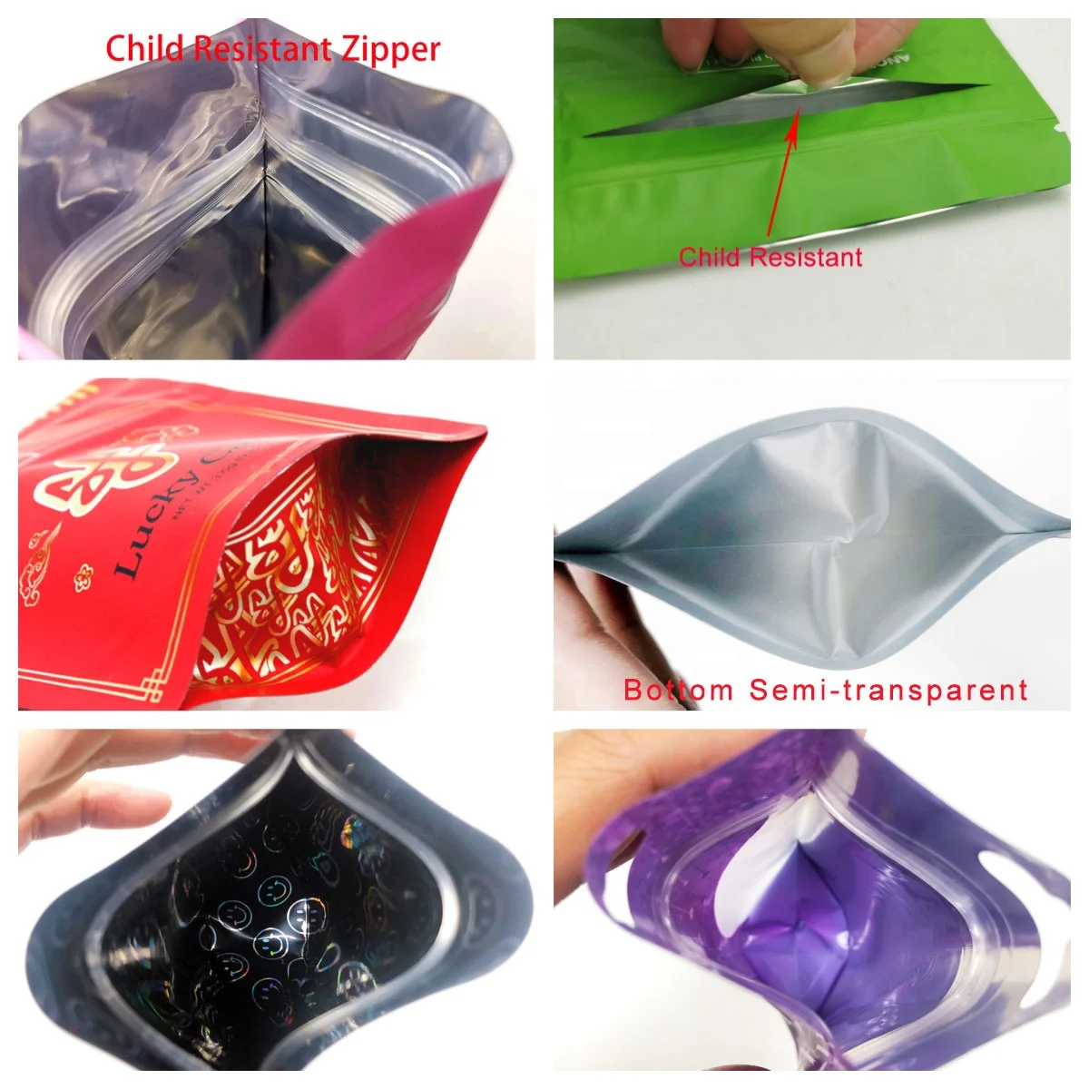 Resealable Ziplock Custom Printed Candy Gummy Packaging 3.5G Stand Up Pouches Food Mylar Bags