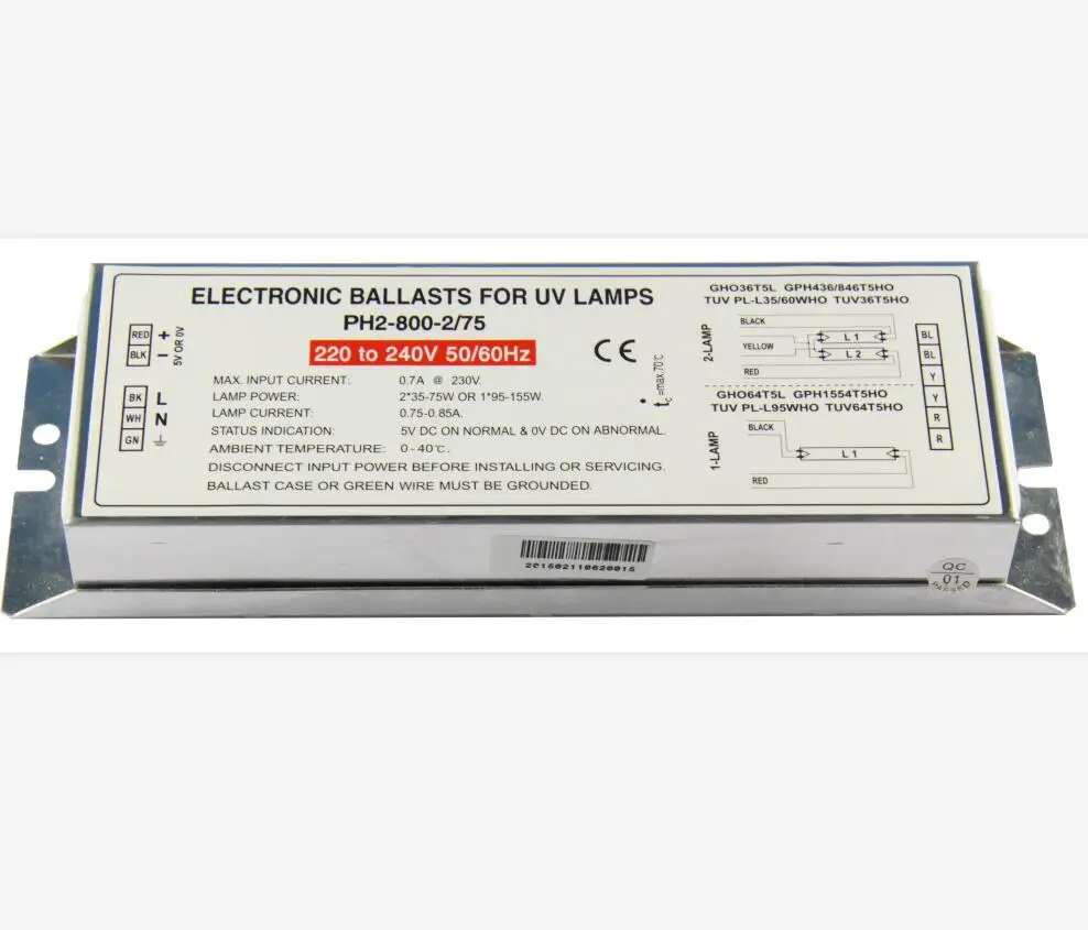  206w 217w 165w 220w 320w uv электронный балласт AC100-240V PF0.98 1.0A 1.2A 2.1A Высокое качество Ультрафиолетовый свет