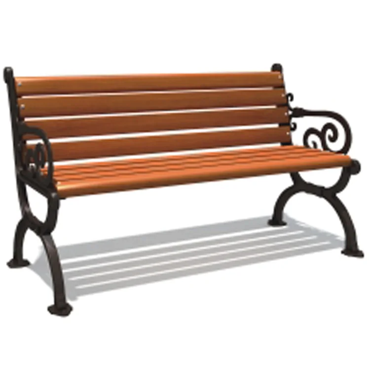 Newest wholesale park chair bench garden 3 seater steel wooden outdoor benches cast iron sides With Long Service Life