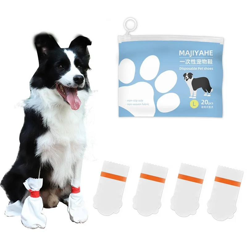 New Disposable Dog Boots Pet Shoes for Dogs Waterproof Non Slip Soft Disposable Dog Shoes