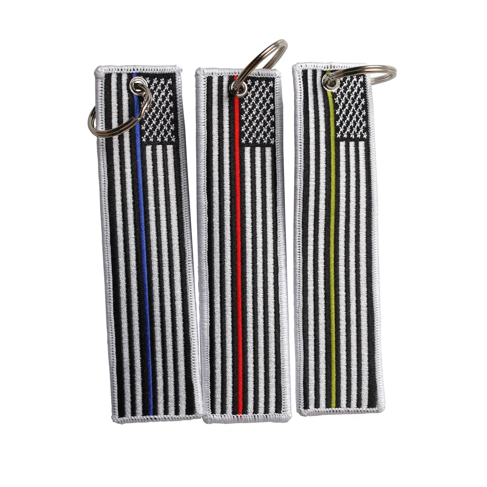USA Flag Embroidery Keychain Custom Design Embroidery Patches