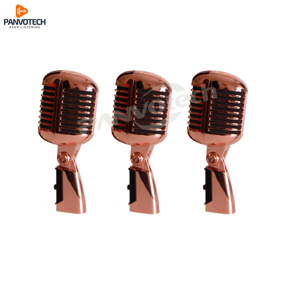 Panvotech hot product wholesale plated die casting ktv mic vintage karaoke microphone for party