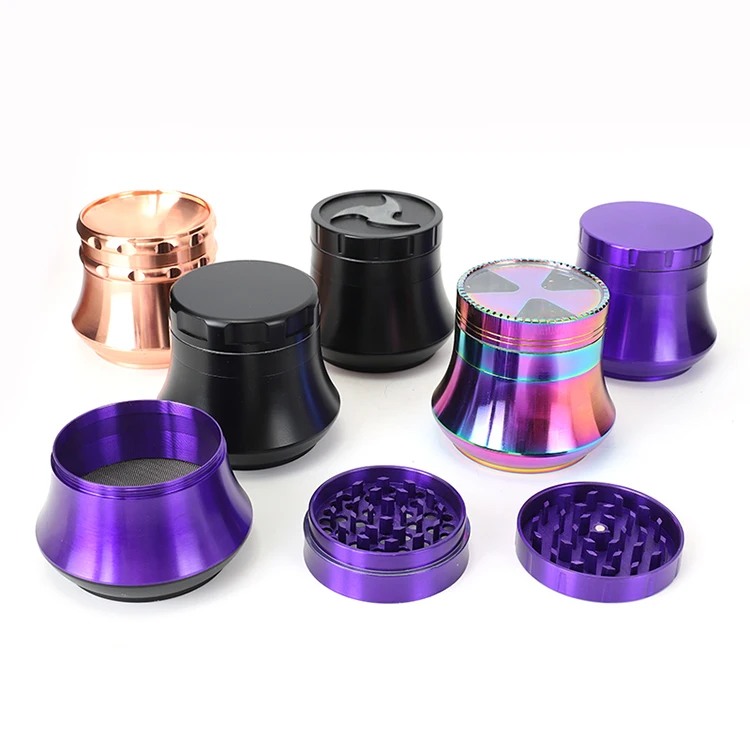 Wholesale zinc alloy 4 layers special herb grinder manual mini custom logo smoking metal tobacco grinder