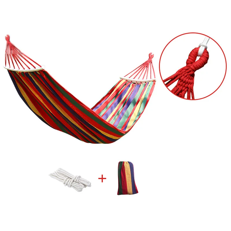 Canvas Hammock Bed Folding Double Hanging Nylon Wholesale Swing Portable Outdoor Camping Hammock