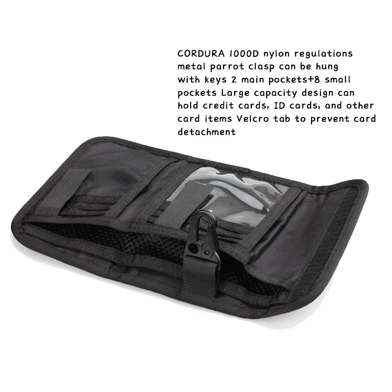 1000D Durable Nylon Pouch Travel Tactical Gear Wallet Card Holder For Men